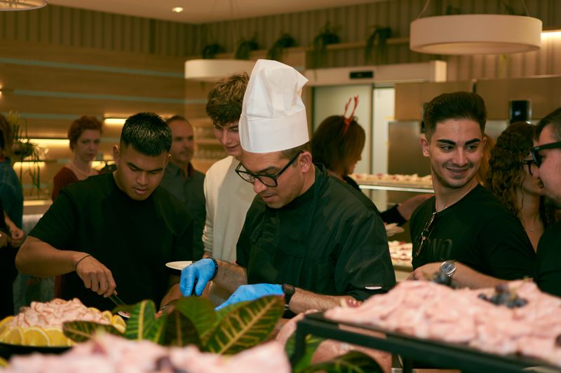 Chopt grand opening event with guests and celebratory decorations