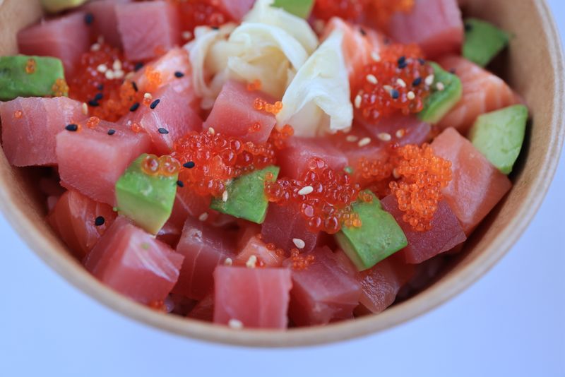 Tuna poke grain bowl fresh at Chopt New York